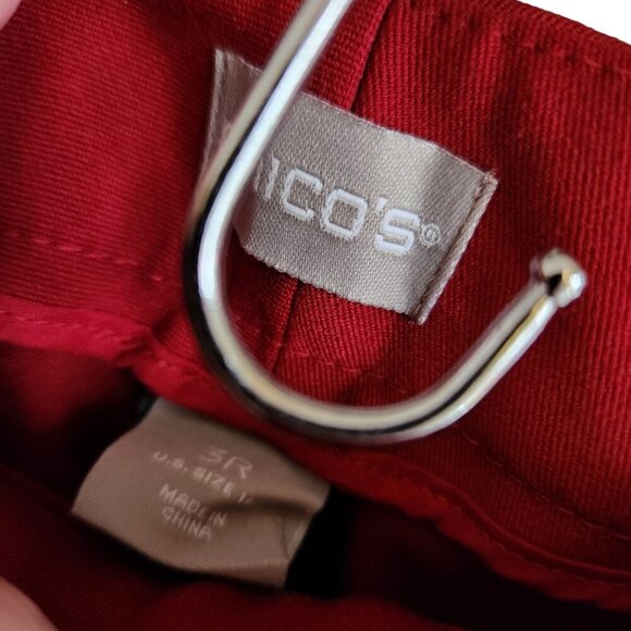 Chico's Pants Women's Red 16 (3) So Slimming Trouser Pockets NEW Career Office - Picture 6 of 11